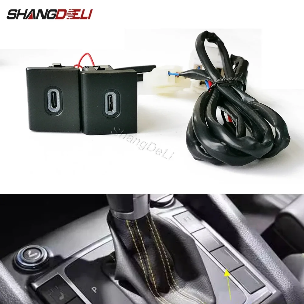 Usb C Power Adapter - Red LED Quick Car Charger Socket