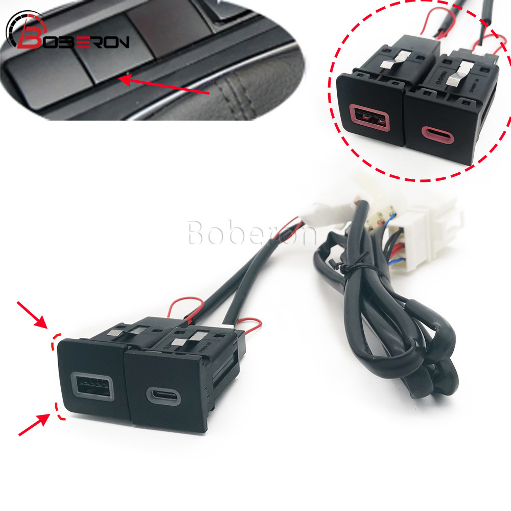 Usb C Power Adapter - Red LED Quick Car Charger Socket