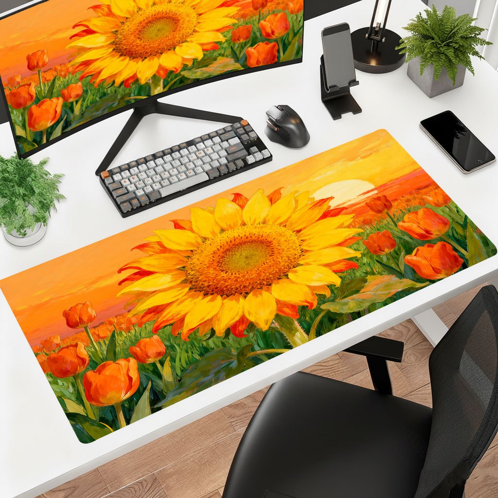 Laptop Accessories Brand - Brand Yellow Sunflower Mouse Pad, Thick