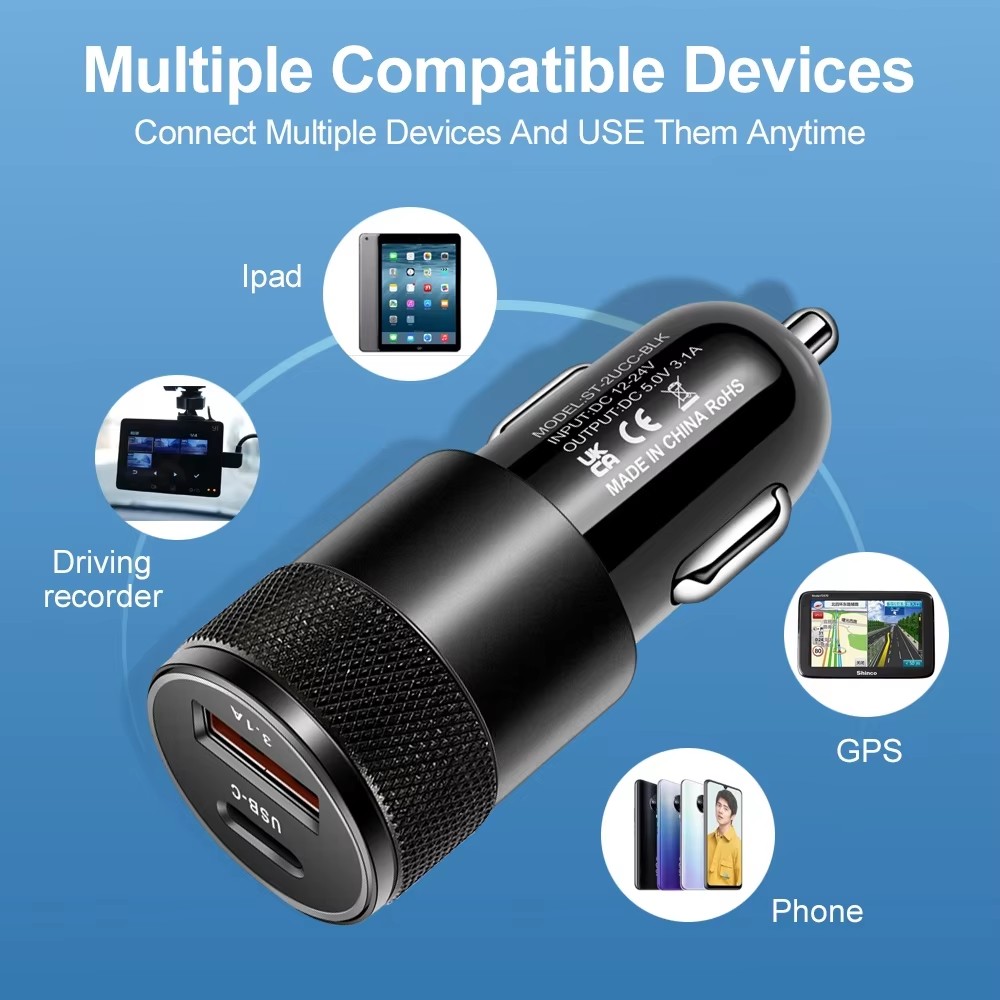 3.1A USB Car Charger Type C Fa - огляд і ціна Usb C Power Adapter