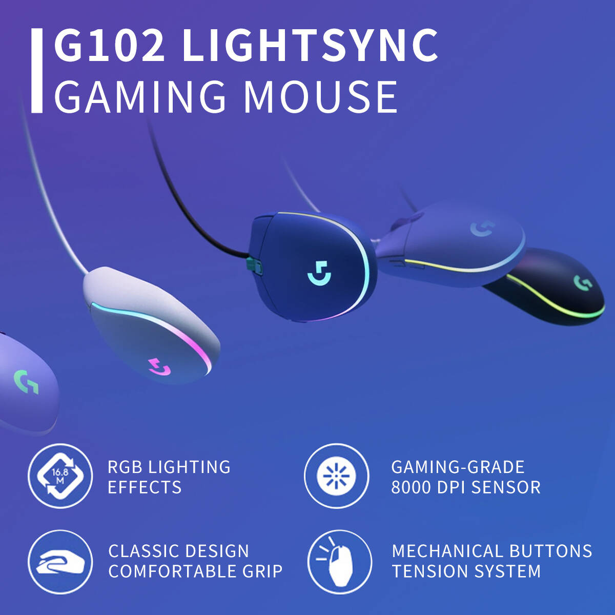 G102 Logitech G203 Mouse, Ligh - огляд і ціна Logitech Mouse G203