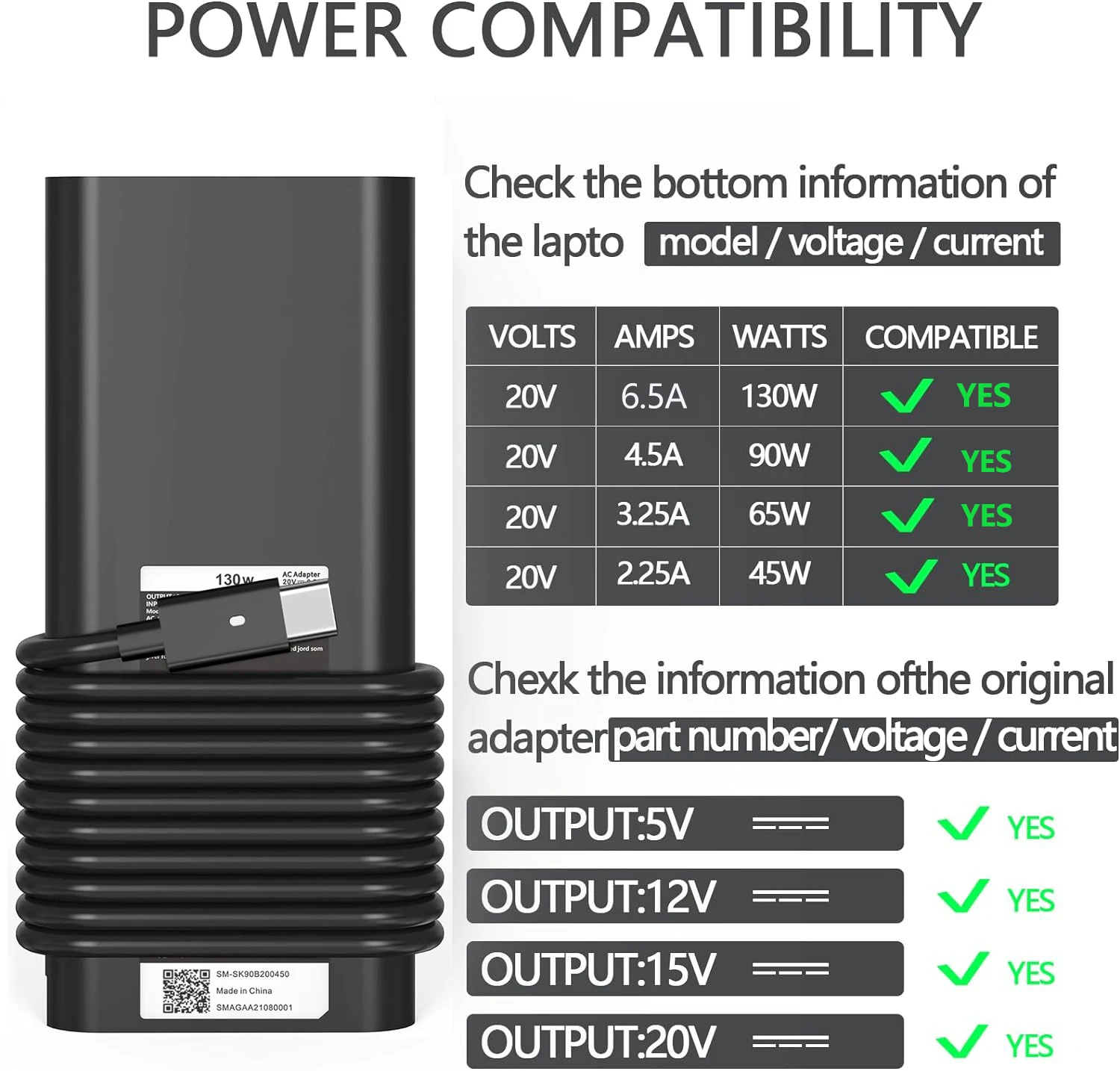20V 6.5A 130W Laptop Ac Adapte - огляд і ціна Laptop Accessories Shop