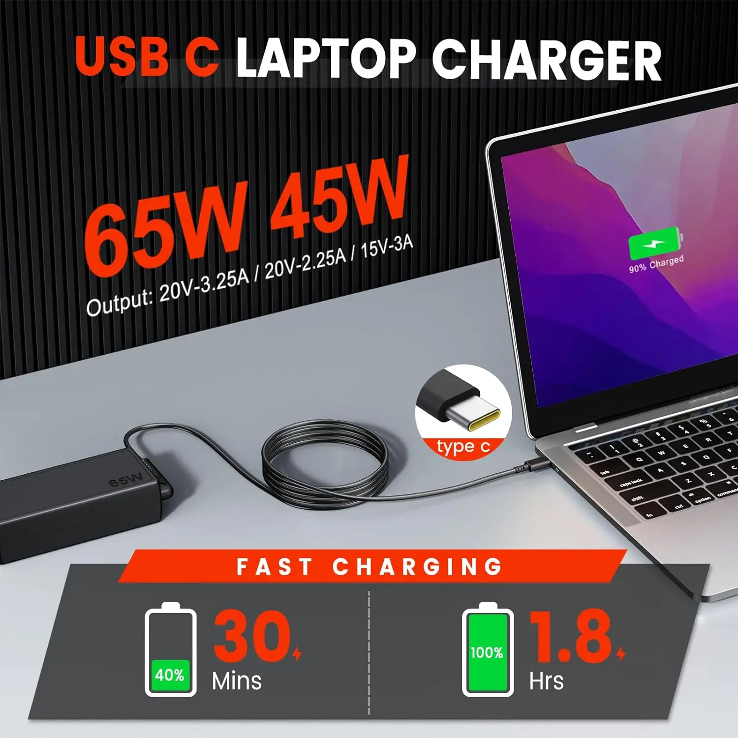65W 20V 3.25A TYPE-C Laptop Ac - огляд і ціна Laptop Accessories Shop