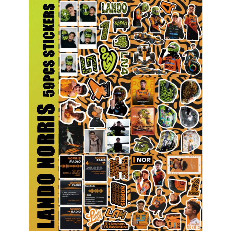 59PCS Lando Norris racing-them - огляд і ціна Laptop Accessories Aesthetic